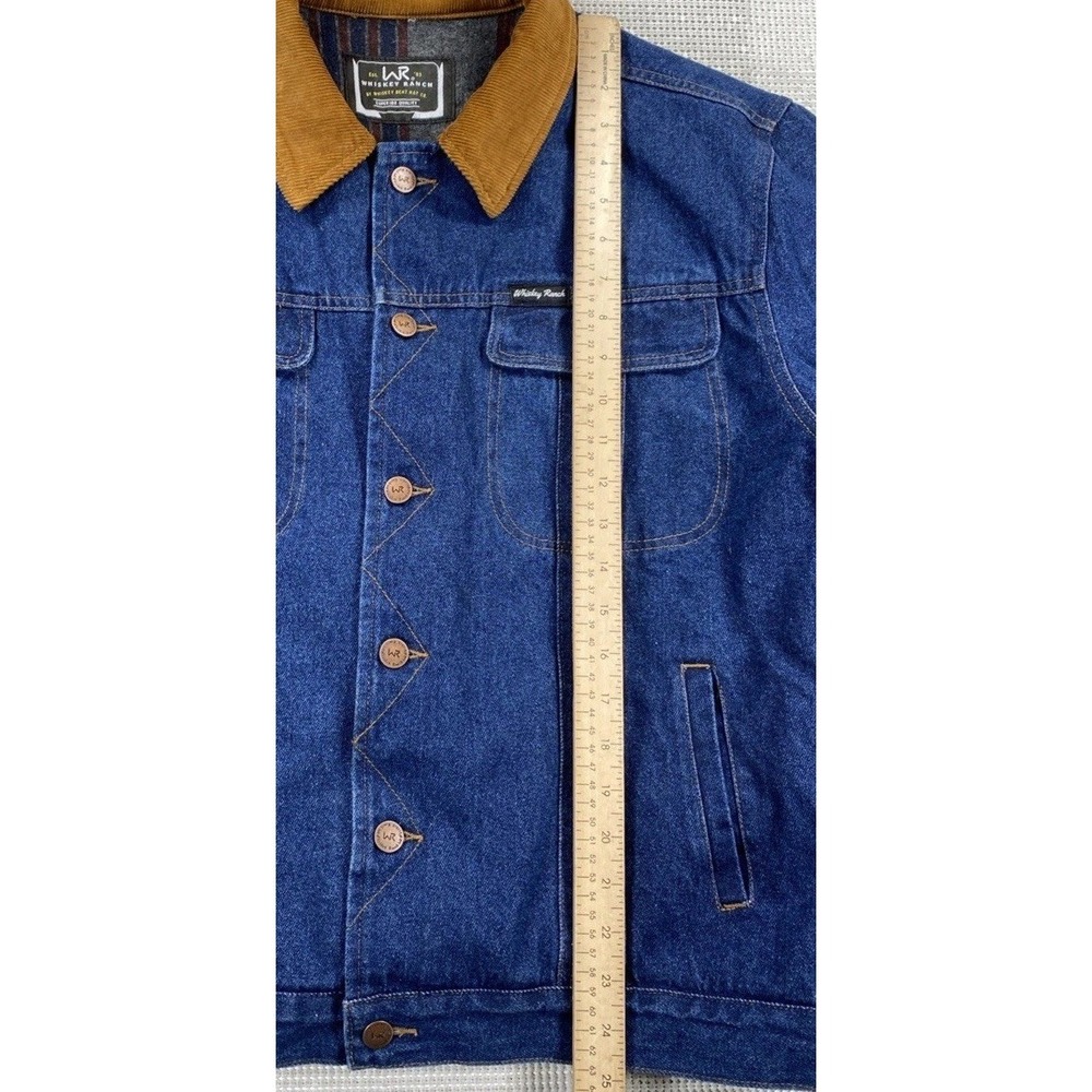 Whiskey Ranch Whiskey Bent Hat Co Denim Jacket Blanket Lined Men's Large - Picture 4 of 6